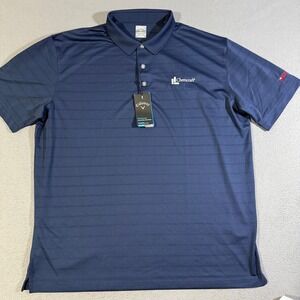 Callaway Opti-Dri‎ Golf Polo Shirt XXL Blue Chemcraft Wilsonart Stripe Casual